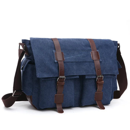 Men Business Messenger Bags For Men Shoulder Bag vintage Canvas Crossbody Pack Retro Casual Office Travel Bag