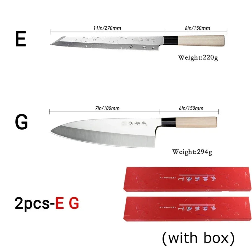 Japanese Sushi Sashimi Chef Knife Salmon Sharp Knives Meat Cutting Fish Raw Knife Cooking Right-Handle Kitchen Knife with Box