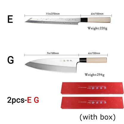 Japanese Sushi Sashimi Chef Knife Salmon Sharp Knives Meat Cutting Fish Raw Knife Cooking Right-Handle Kitchen Knife with Box