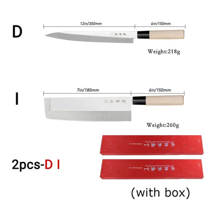 Japanese Sushi Sashimi Chef Knife Salmon Sharp Knives Meat Cutting Fish Raw Knife Cooking Right-Handle Kitchen Knife with Box