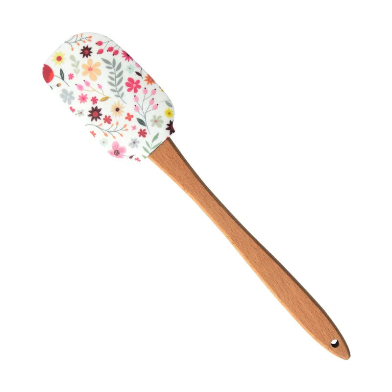 Creative Silicone Pastry Spatula Wooden Handle Cream Chocolate Pancake Baking Scraper Kitchen Cake Butter Batter Blender Mixer