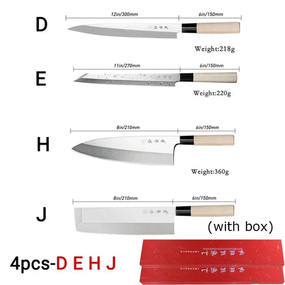 Japanese Sushi Sashimi Chef Knife Salmon Sharp Knives Meat Cutting Fish Raw Knife Cooking Right-Handle Kitchen Knife with Box