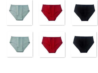 6PCS/Lot Cotton Seamless Panties Women High Waist Briefs Underwear Comfort Intimates Female Underpants Solid Color Pantys M-2XL