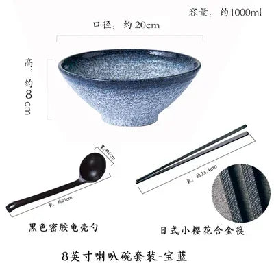 Japanese ceramic household ramen bowl soup bowl creative tableware commercial ceramic tableware