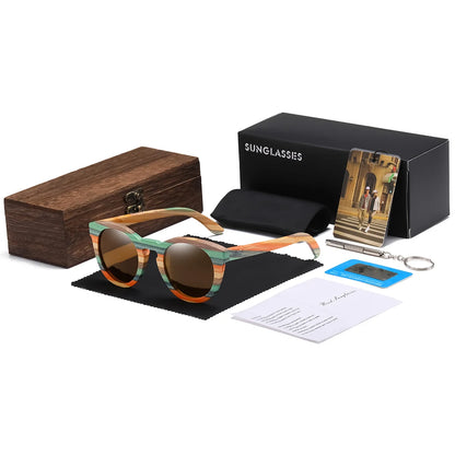 GM Natural Bamboo And Wooden Sunglasses VIP Manual Polarized Glasses Luxury brand Environmental Degradable Glasses Gift Box