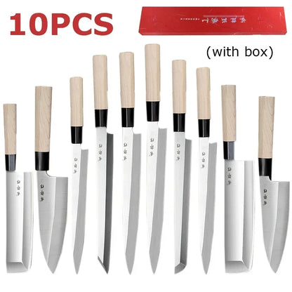 Japanese Sushi Sashimi Chef Knife Salmon Sharp Knives Meat Cutting Fish Raw Knife Cooking Right-Handle Kitchen Knife with Box