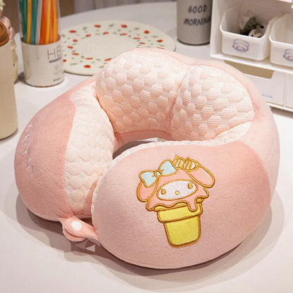 Lovely Kuromi My Melody U-shaped Neck Pillow Kawaii Japanese Style Cinnamoroll Travel Nap Pillow Skin Friendly Thickened Girl