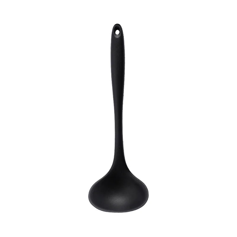 Long Handle Silicone Soup Spoon Large Ramen Noodles Tablespoons Hot Pot Porridge Ladle Scoop Kawaii Japanese Kitchen Utensils