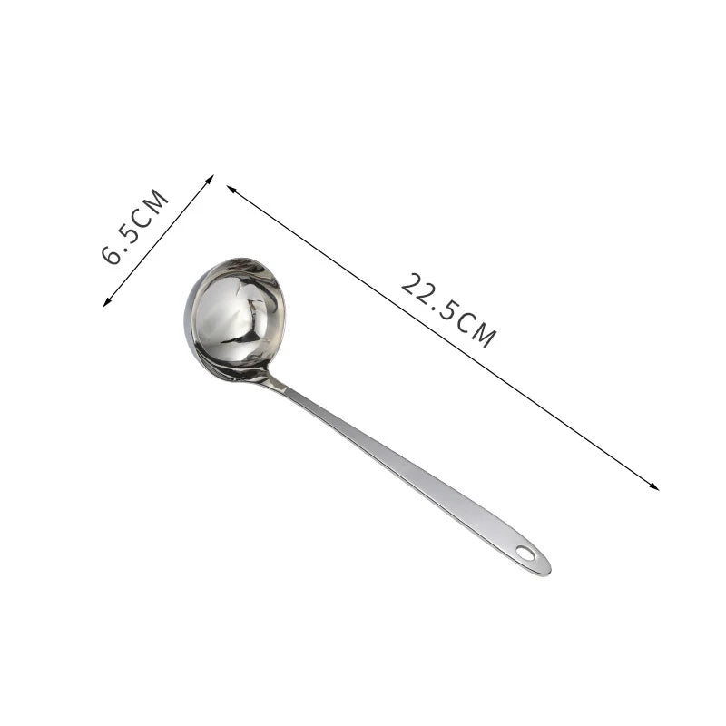 Long Handle Stainless Steel Hot Pot Spoon Colander Kitchen Soup Ladle Skimmer Ramen Scoop Tablespoons Tableware Home Utensils