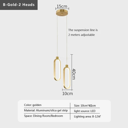 Modern Minimalist LED Pendant Light Chandelier For Bedroom Restaurant Living Room Gold Black Hanging Lamp Decoration Lustre