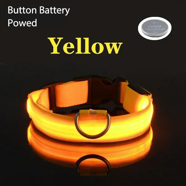 USB Charging LED Dog Collar Dog Safety Night Light Flashing Necklace Fluorescent Collars Pet Supplies