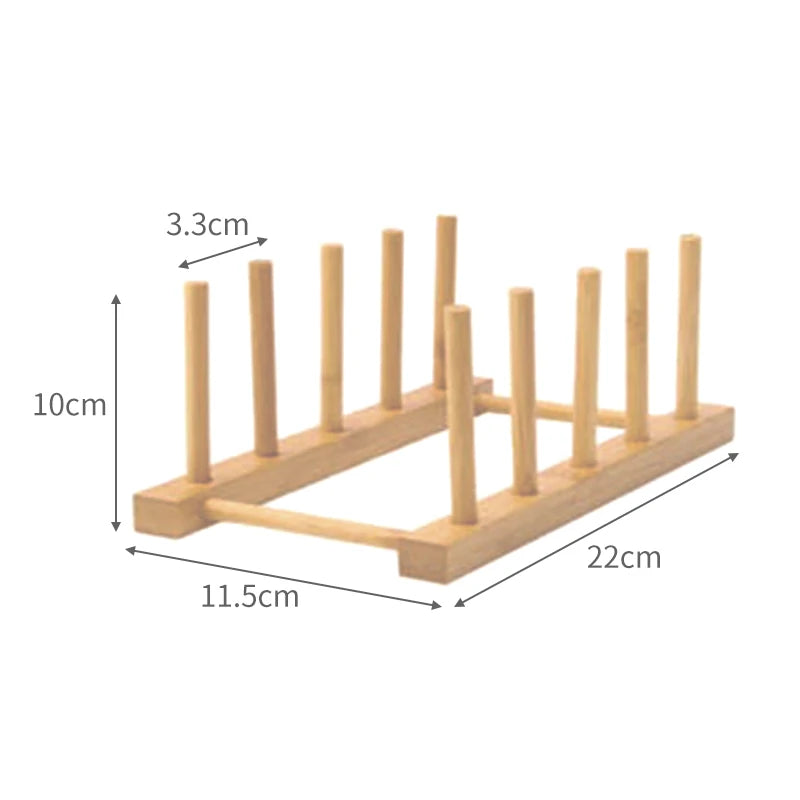 Wood Dish Drying Rack Drainer Storage Racks for Kitchen Pot Lid Holder Kitchen Organizer Shelf Dish Drainer Wooden Drain Rack