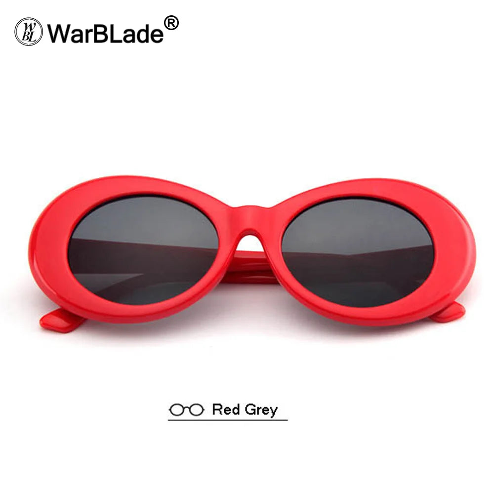 WarBLade Hot Eyewear Retro Vintage Oval Round Sunglasses Men Women Alien Sunglasses Fashion Kurt Cobain Shades