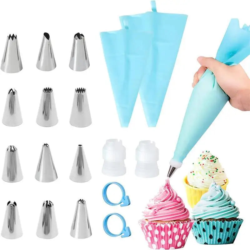 Silicone decorating bag stainless steel decorating tip set cake decorating nozzle Kitchen DIY Cake baking tools