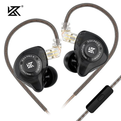 KZ EDX PRO X IEM Earphones Dynamic Drive HiFi Deep Bass Sound Earbud Sport Music Noise Cancelling Headset with Detachable Cable