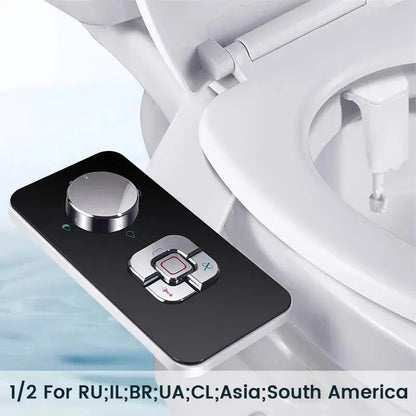 SAMODRA Bidet Attachment, Non-Electric Cold Water Bidet Toilet Seat Attachment with Pressure Controls, Retractable Self-Cleaning