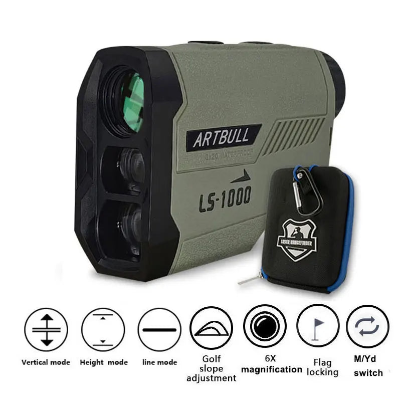 ARTBULL Golf Laser Rangefinder 1000M 650M Telescope with Flag-Lock Slope Pin Distance Meter for Hunting Monocular