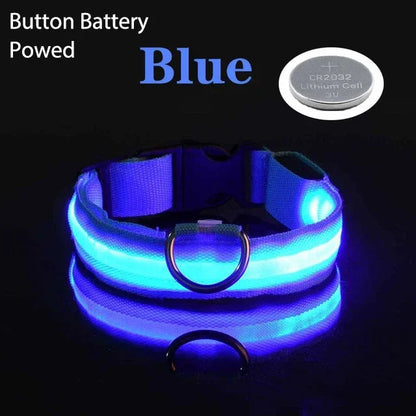 USB Charging LED Dog Collar Dog Safety Night Light Flashing Necklace Fluorescent Collars Pet Supplies