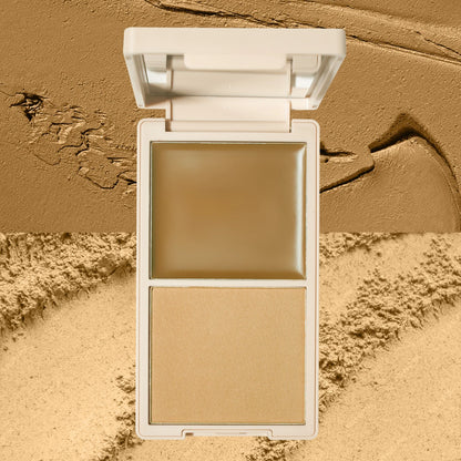 Multi-Use Contour Duo Matte & Dewy Finish Long-Wearing Coverage High Pigment Sun-Kissed Cream & Pressed Powder Bronzer Palette