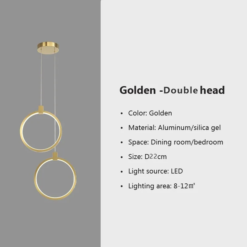 Modern Minimalist LED Pendant Light Chandelier For Bedroom Restaurant Living Room Gold Black Hanging Lamp Decoration Lustre