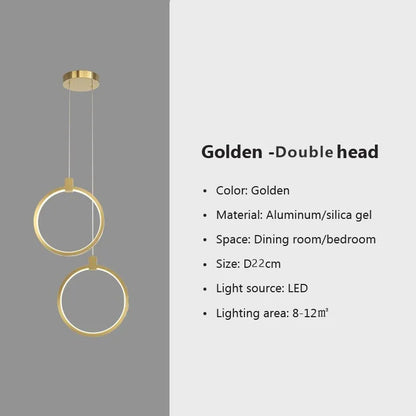 Modern Minimalist LED Pendant Light Chandelier For Bedroom Restaurant Living Room Gold Black Hanging Lamp Decoration Lustre