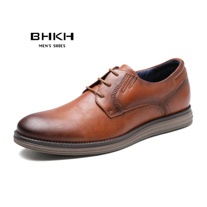 BHKH Male Sneakers Autumn/Winter traf Leather Men Casual Shoes Business Work Office Lace-up Dress shoes For Men Size47