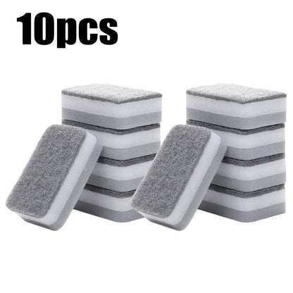 Magic Three Layers Cleaning Sponges Reusable Pan Pot Dishwashing Scouring Pads Household Kitchen Sponge Wipes Brush Clean Tools