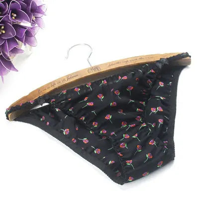 Fashion women's pure silk sexy bikini 100% Mulberry silk trigonometric panties brief