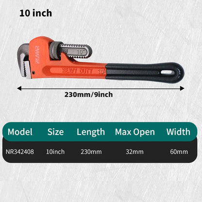 Heavy Duty Straight Pipe Wrench 8/10/12/14/18 Inch Plumbing Installation Pliers Spanner Universal Large Opening Adjustable Clamp