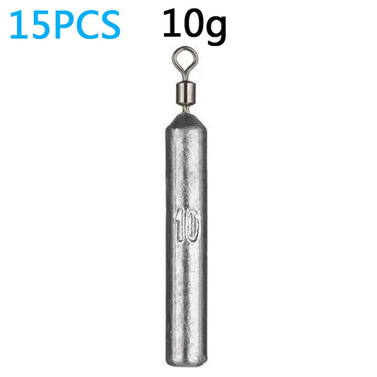 Fishing Weight 15PCS/Lot Sinker Mold 3.5g 5g 7g 10g 14g 20g Tube Bullet Plumb Pendant Metal Jig Sast Sea Tackle Kit Pesca Tool