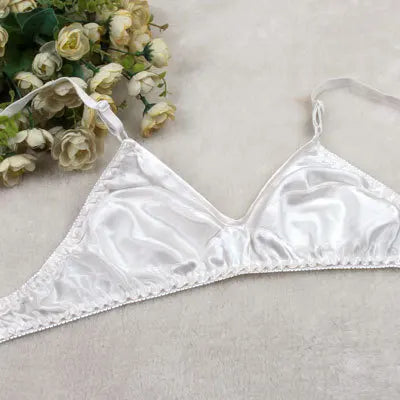 100% Mulberry silk bra Wireless Ultrathin bra double faced silk bra underwear