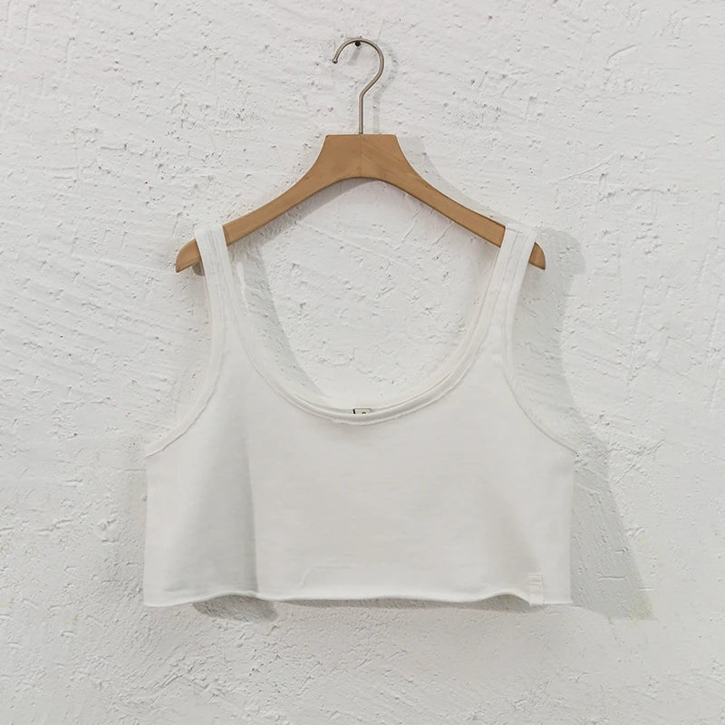 100% Cotton Tops For Women Casual Sleeveless Women Summer Top Streetwear Sexy Crop Tops Ladies Aesthetic Clothing