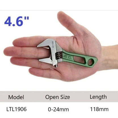 Adjustable Wrench Large Opening Short Handle Mini Monkey Spanner Laser Scale Rubber Wrapped Key Plumbing Pipeline Bathroom Tools