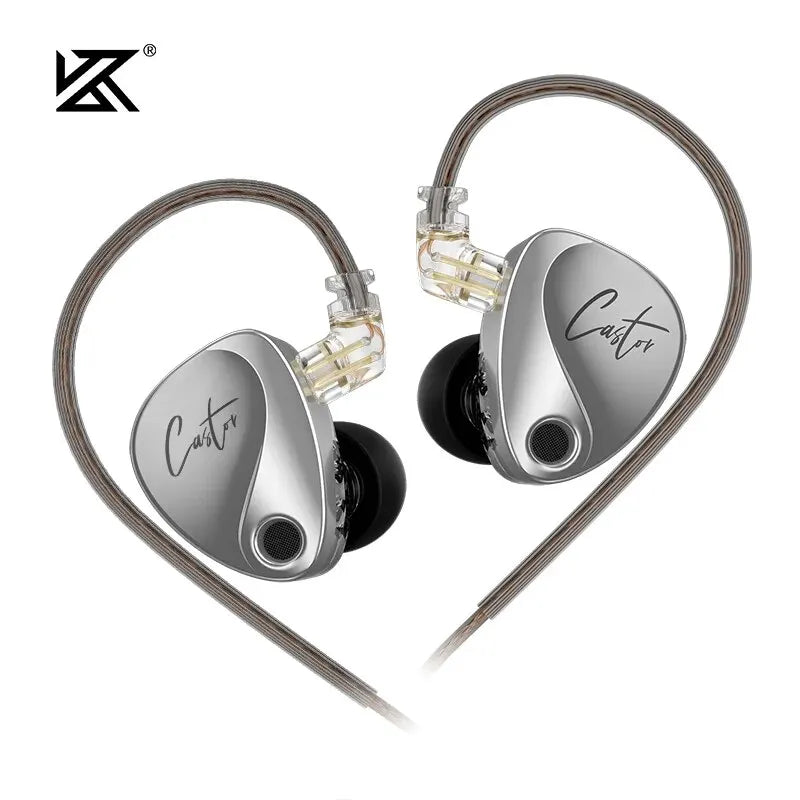 KZ Castor In Ear HiFi Earphone 2DD Dynamic High-end Tunable Balanced Armature Earphones Monitor Headphone Cancelling Earbuds