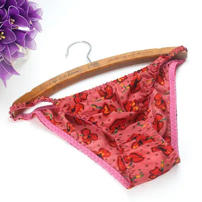 Fashion women's pure silk sexy bikini 100% Mulberry silk trigonometric panties brief