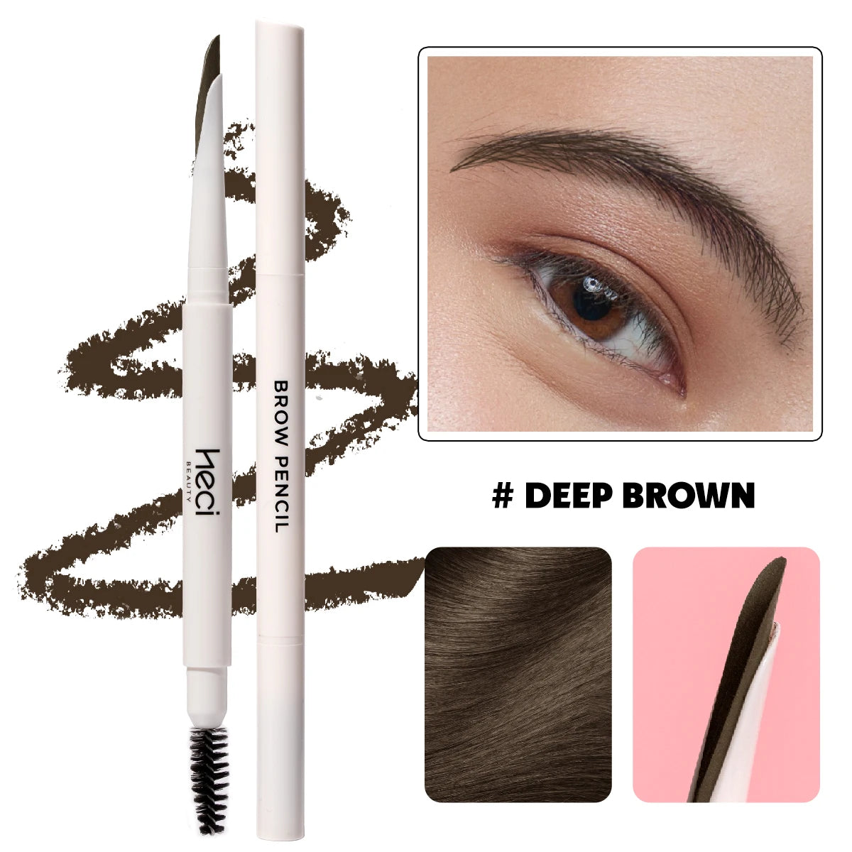 Eyebrow Pencils With Brush Waterproof Precision Naginata Eyebrow Pencil Powdery 3D Lace Eyebrows Microblading Brow Pencils