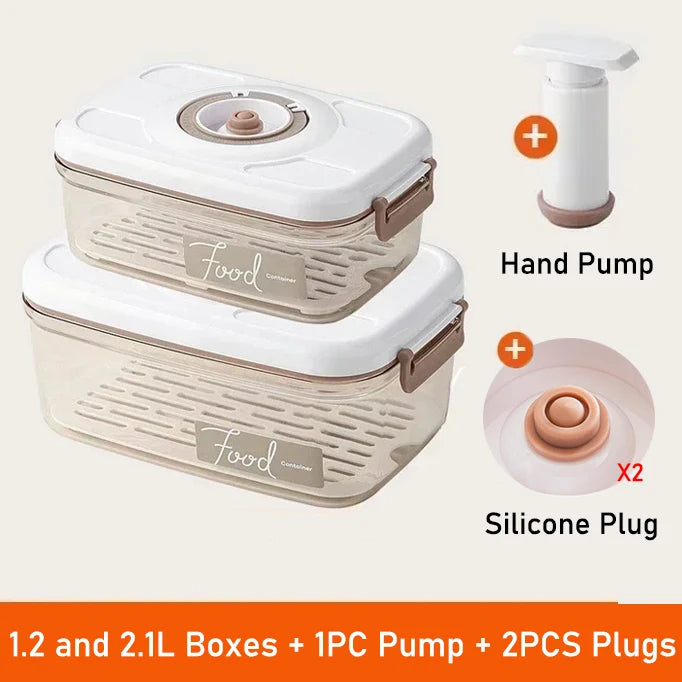 Vacuum Food Storage Box Fresh-Keeping Canister Sealed Storage Container Large Capacity Food Dispenser Kitchen Storage Box