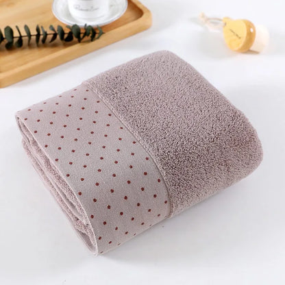 140x70cm Large Bathroom Towel 100% Cotton Dots Design Bath Shower Towel Cover Soft Gift Absorbent Towel For Home