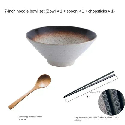 Japanese ceramic household ramen bowl soup bowl creative tableware commercial ceramic tableware