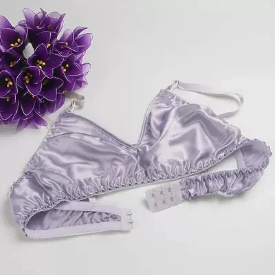 100% Mulberry silk bra Wireless Ultrathin bra double faced silk bra underwear