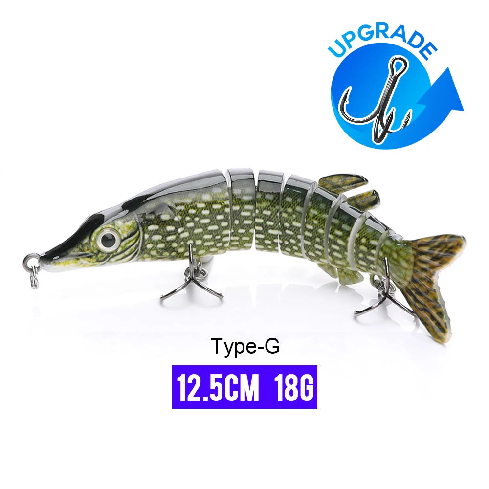 VTAVTA 10/14cm Sinking Wobblers Fishing Lures Jointed Crankbait Swimbait 8 Segment Hard Artificial Bait For Fishing Tackle Lure