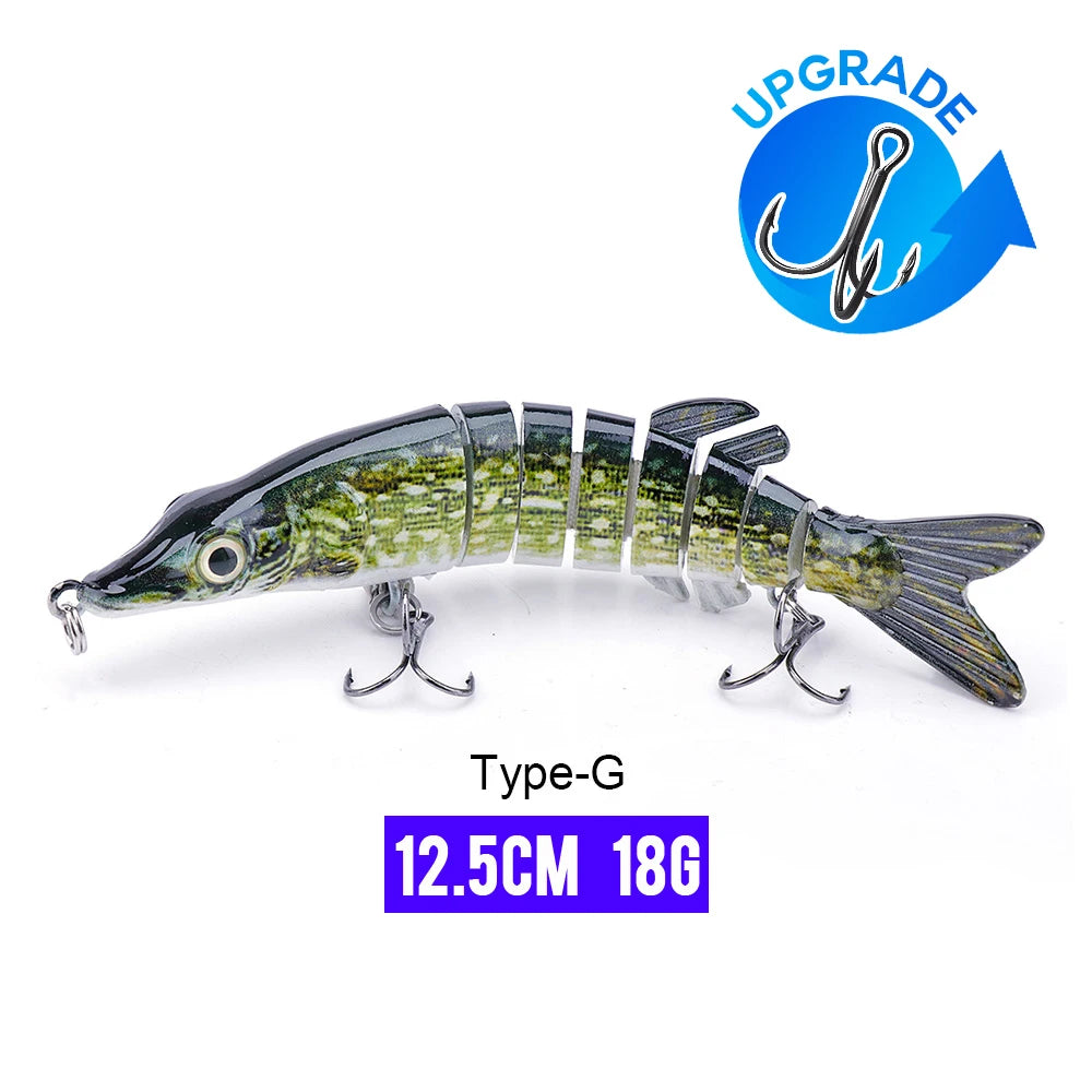 VTAVTA 10/14cm Sinking Wobblers Fishing Lures Jointed Crankbait Swimbait 8 Segment Hard Artificial Bait For Fishing Tackle Lure