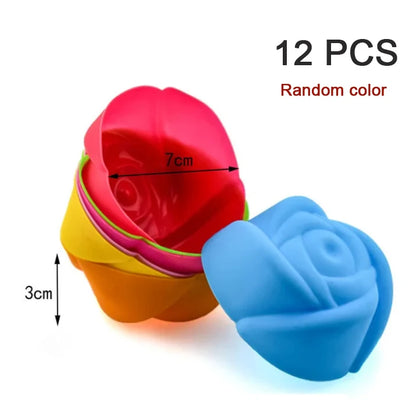 6/12PCS Silicone muffin mold Round muffin cup Heart cake baking mold Kitchen Cooking supplies Cake decorating tools