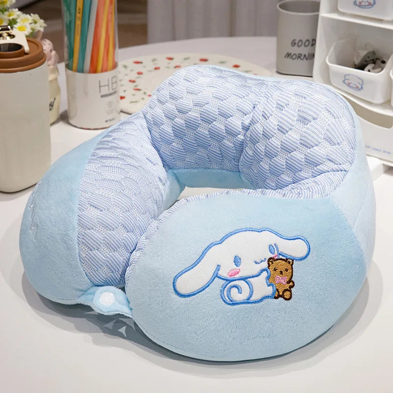 Lovely Kuromi My Melody U-shaped Neck Pillow Kawaii Japanese Style Cinnamoroll Travel Nap Pillow Skin Friendly Thickened Girl