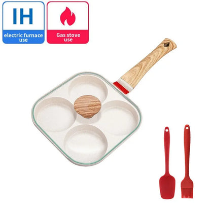 4hole Omelet Pan Frying Pot with Lid Thickened Steak Cooking Pan Bread Breakfast Maker Induction universal Nonstick Egg Pancake