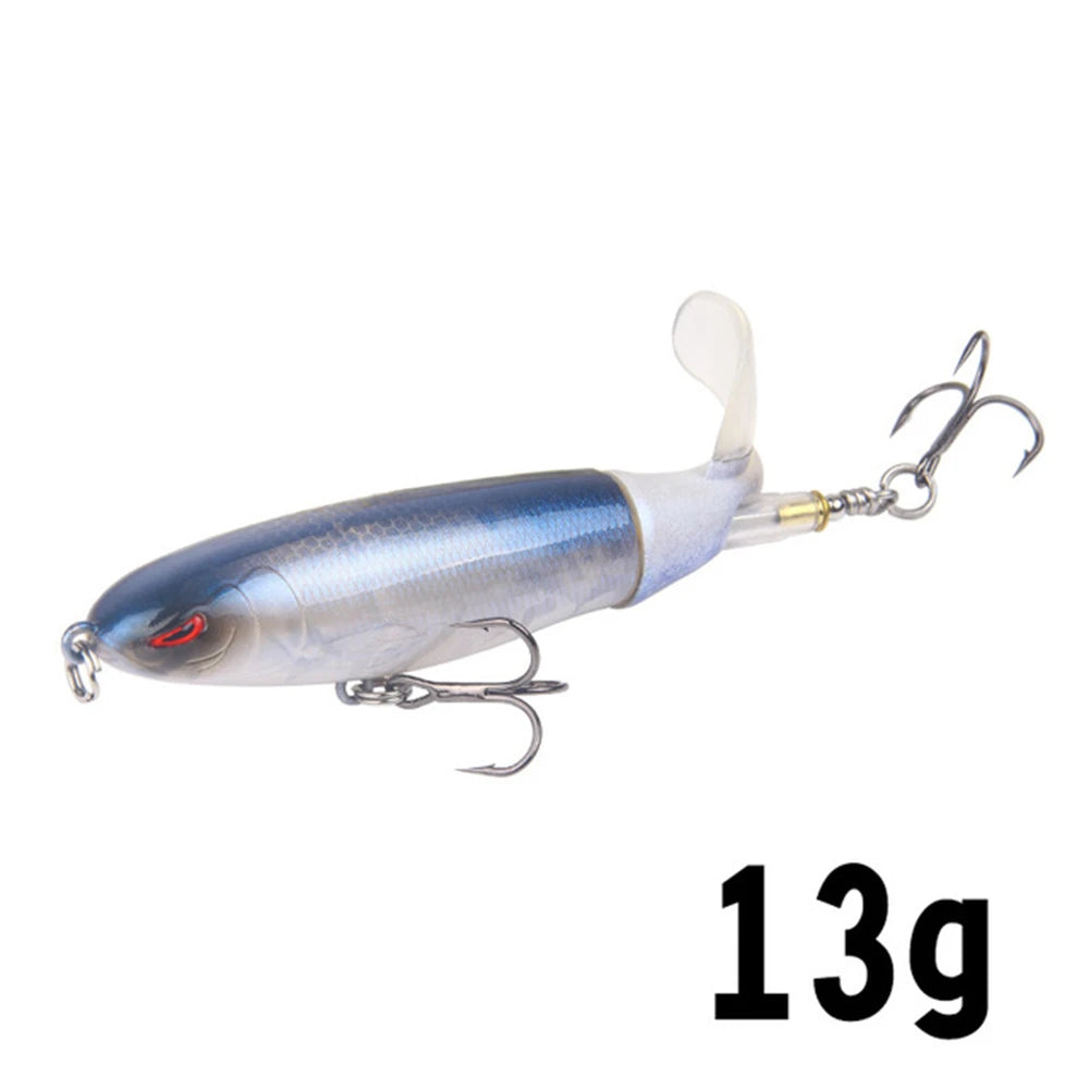 10cm/14cm Topwater Fishing Lure Whopper Popper Artificial Bait Hard Plopper Soft Rotating Tail Fishing Tackle Fishing Bait