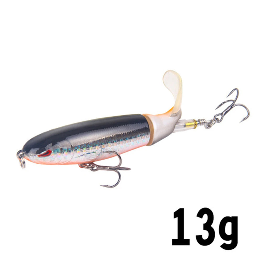 10cm/14cm Topwater Fishing Lure Whopper Popper Artificial Bait Hard Plopper Soft Rotating Tail Fishing Tackle Fishing Bait