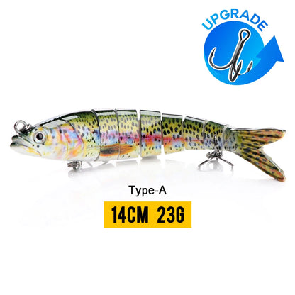 VTAVTA 10/14cm Sinking Wobblers Fishing Lures Jointed Crankbait Swimbait 8 Segment Hard Artificial Bait For Fishing Tackle Lure