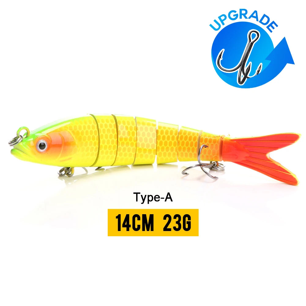 VTAVTA 10/14cm Sinking Wobblers Fishing Lures Jointed Crankbait Swimbait 8 Segment Hard Artificial Bait For Fishing Tackle Lure