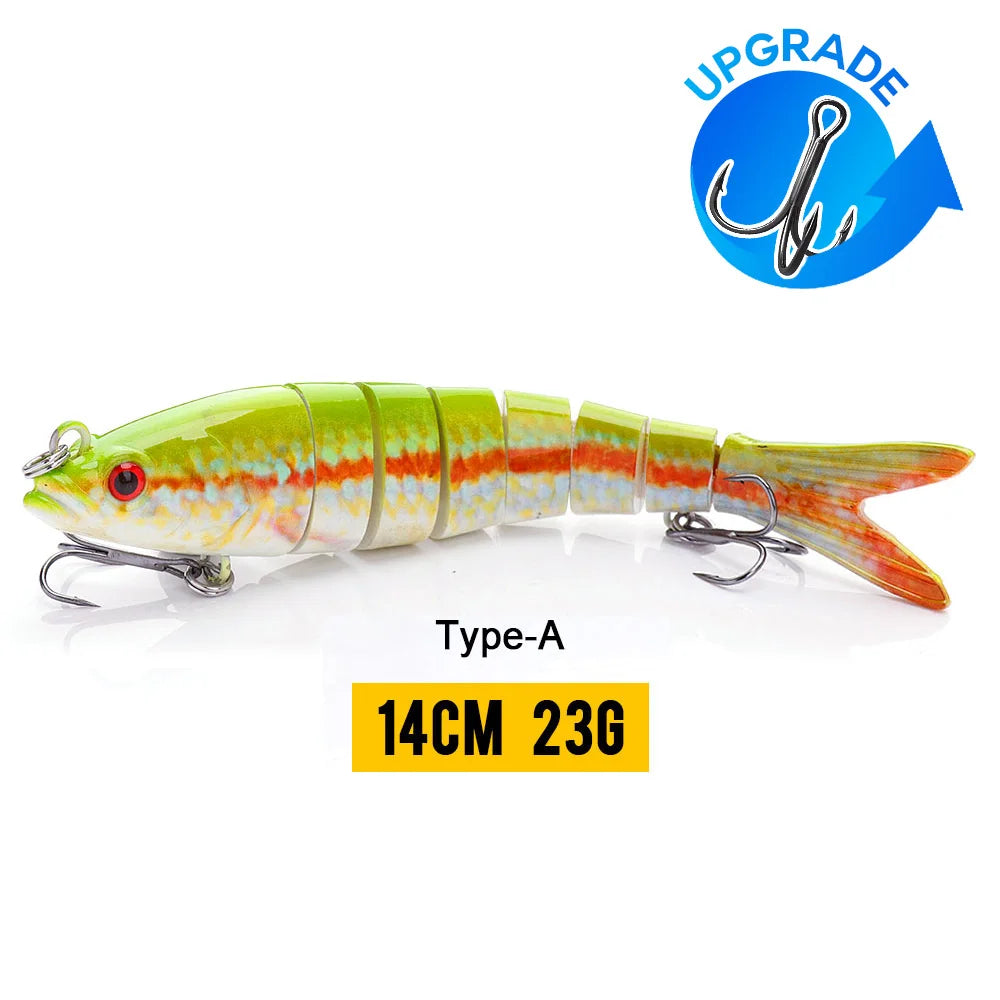 VTAVTA 10/14cm Sinking Wobblers Fishing Lures Jointed Crankbait Swimbait 8 Segment Hard Artificial Bait For Fishing Tackle Lure